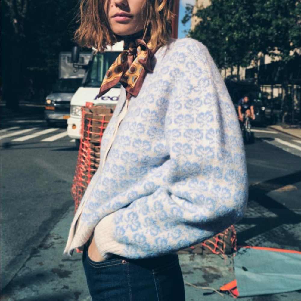 ZARA Jacquard Knit Cardigan Jacket S